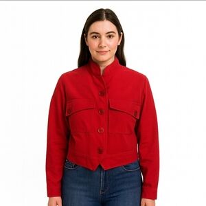Signature Expressions Red Wool Cropped Jacket Size 8